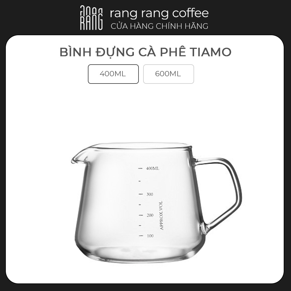 [Mã BMINC50 giảm 10% đơn 99K] Bình Đựng Cà Phê Tiamo Trong Suốt, Bình Server Tiamo - 400ml và 600ml