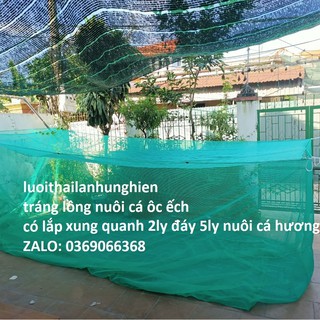 Lồng nuôi cá ốc, ếch, 8 x 1,5 x 2 có lắp che chắn tráng nuôi cá ốc ếch từ nhỏ tới to, lưới thái lan