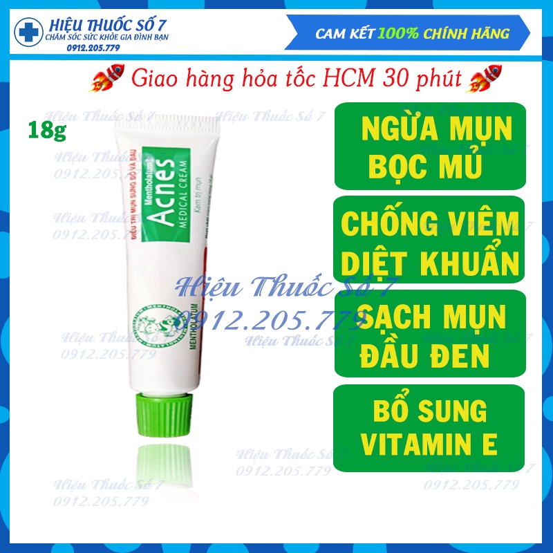 Kem Acnes Medical Cream ngăn ngừa mụn, giảm sưng, tái tạo da tuýp 18g