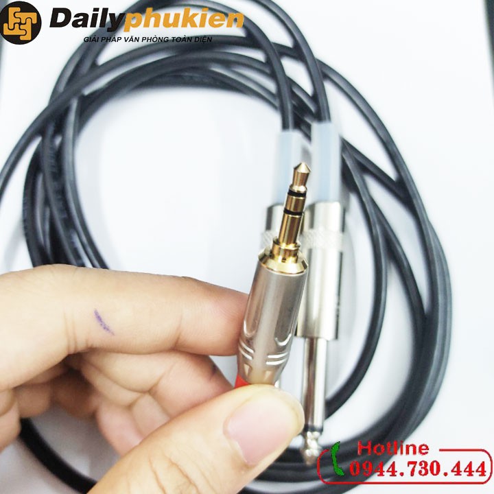 Cáp chuyển 3.5mm ra 2 đầu 6.5mm cho loa , đàn, mixer giá rẻ dailyphukien