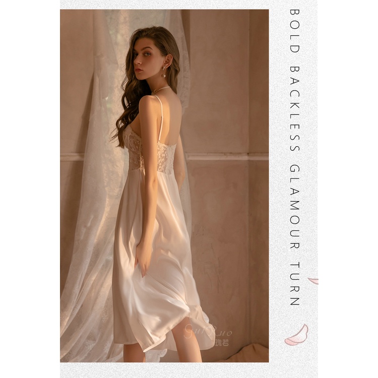 Váy ngủ sexy ❤️ Đầm ngủ 2 dây cho nữ quyến rũ gợi cảm latin mềm mịn ❤️ IVY009
