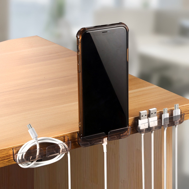 3 Kẹp treo tai nghe / cáp USB để bàn bằng nhựa tiện lợi đa năng