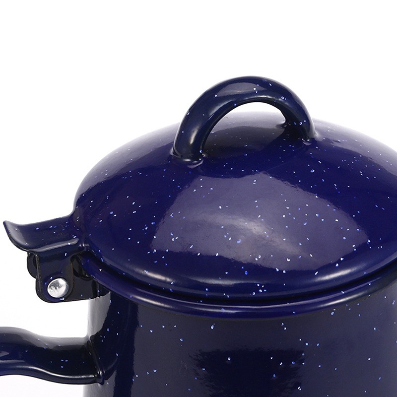 1.2L Enamel Coffee Pot Hand Tea Water Kettle Teapot Vintage Home Decor Starry Sky Blue Teapot Cafe Tools