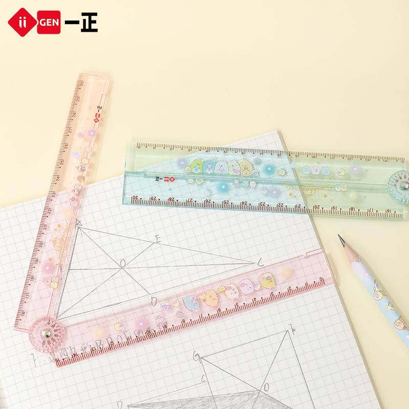 Thước kẻ bằng acrylic trong suốt 30cm San-x SUMIKO GURASHI có thể gấp gọn tiện dụng
