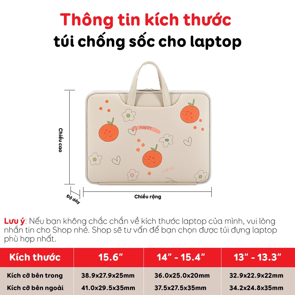 Túi chống sốc Laptop, Macbook da PU cao cấp chống nước 13.3 inch, 14 inch, 15.6 inch - Túi xách đựng Laptop có quai cầm