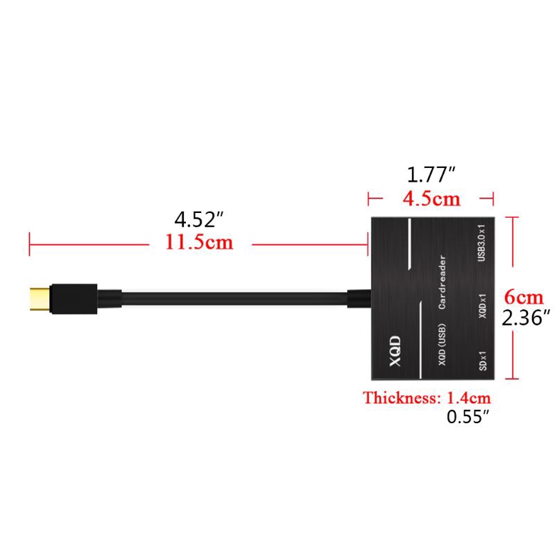 Đầu Đọc Thẻ Nhớ Tốc Độ Cao Usb 3.0 Loại C Sang Xqd / Sd