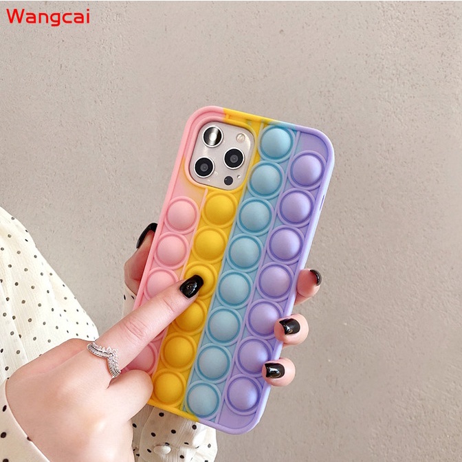 Ốp điện thoại silicone dẻo màu cầu vồng nhiều màu cho Samsung Galaxy Note 10 10+ Plus 9 S21 S21+ S20 S20+ Ultra FE