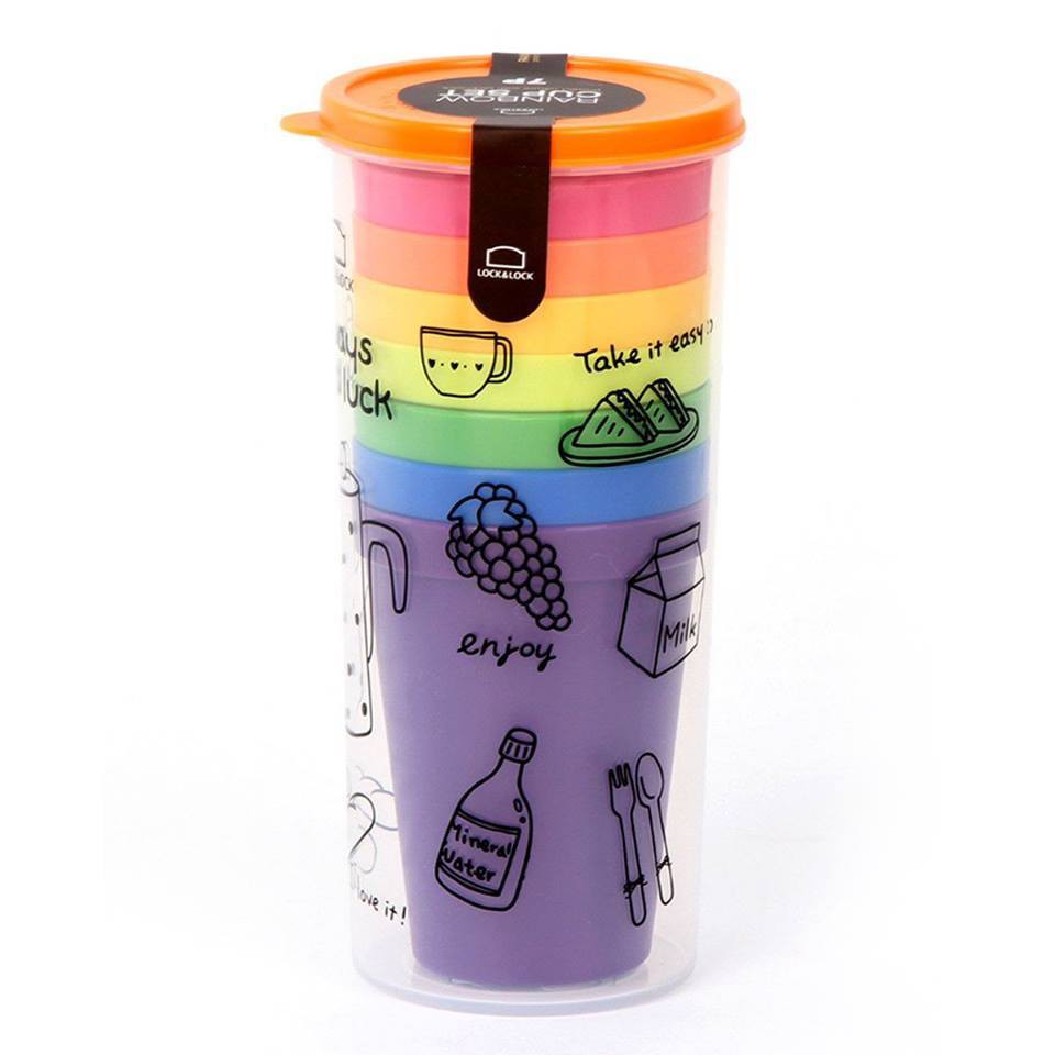 [ LOCK&amp;LOCK ] Set ly rainbow Lock&amp;Lock, xép gọn tiết kiện diện tích