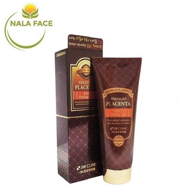 Gel tẩy da chết mặt 3W Clinic Placenta Peeling Gel 180ml