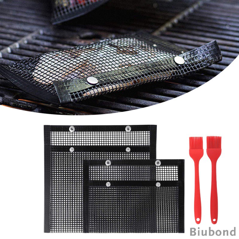 Túi Lưới Nướng Bbq Chịu Nhiệt Kèm Cọ Silicon