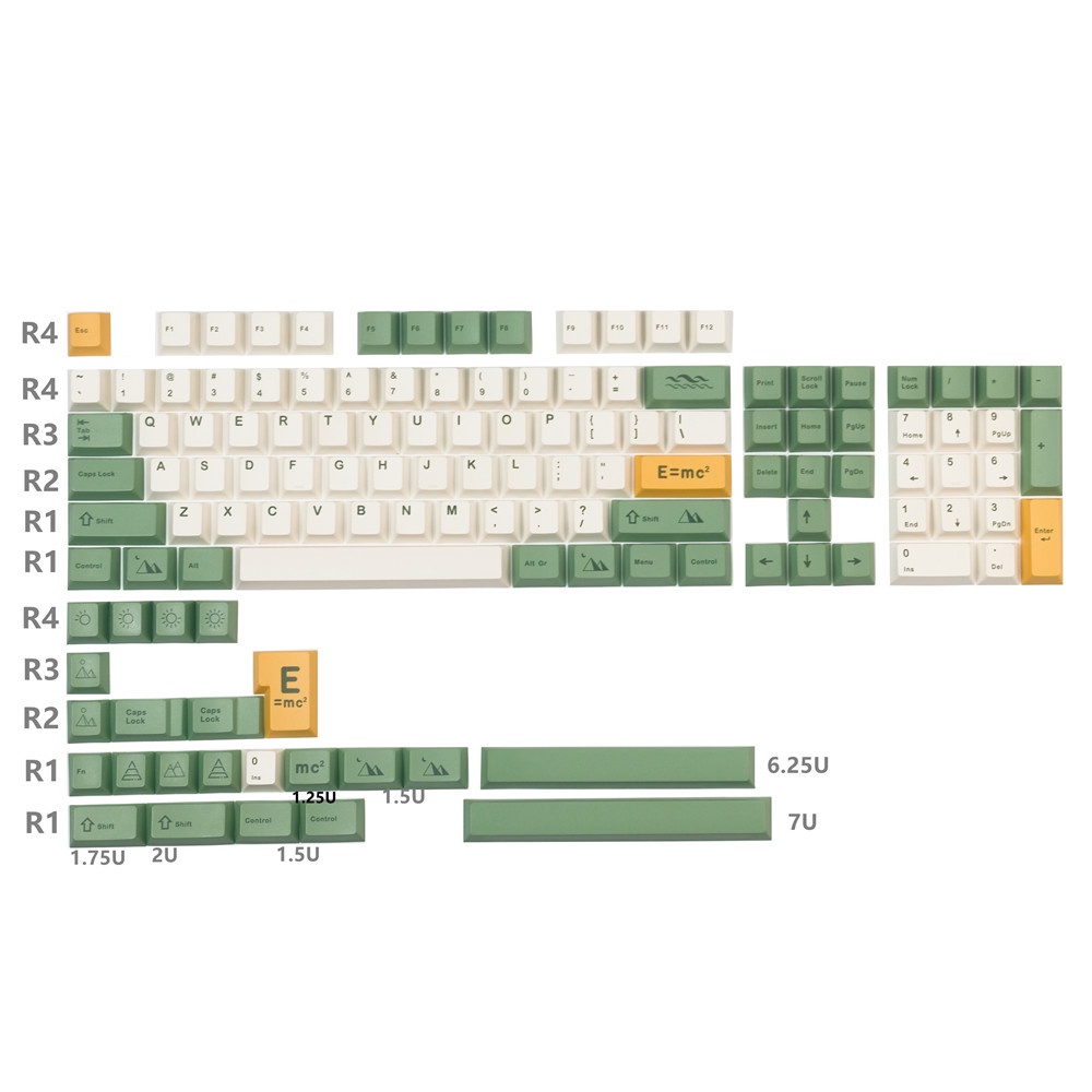GMK ET keycaps, 127 phím keycaps Cherry Profile DYE-SUB Cá nhân hóa GMK Keycaps cho bàn phím cơ
