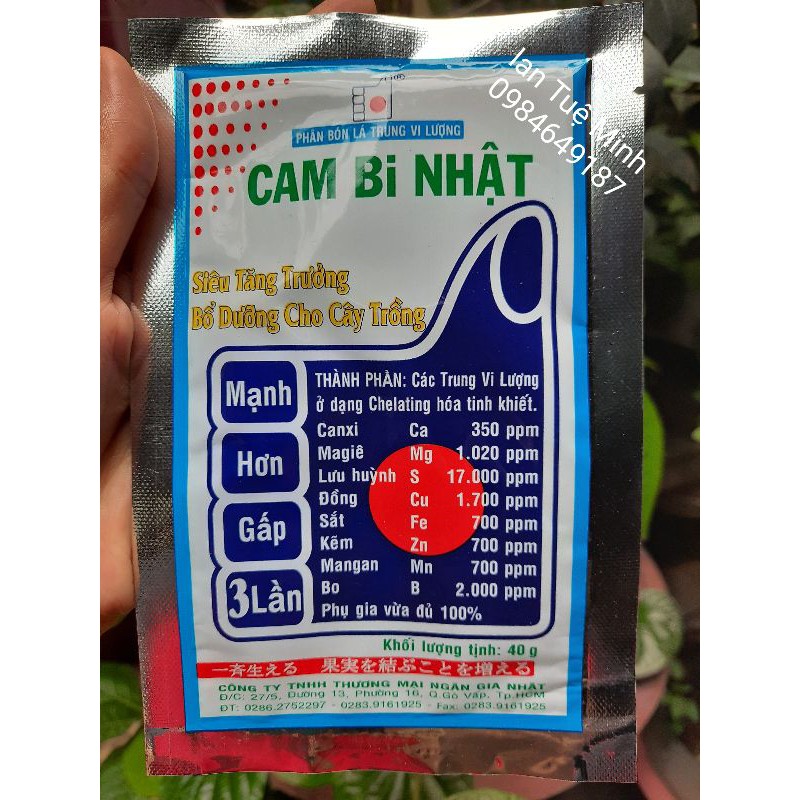 Phân bón lá bổ sung trung vi lượng Cam bi nhật  siêu tăng trưởng bổ dưỡngcho cây trồng gói 40g chính hãng