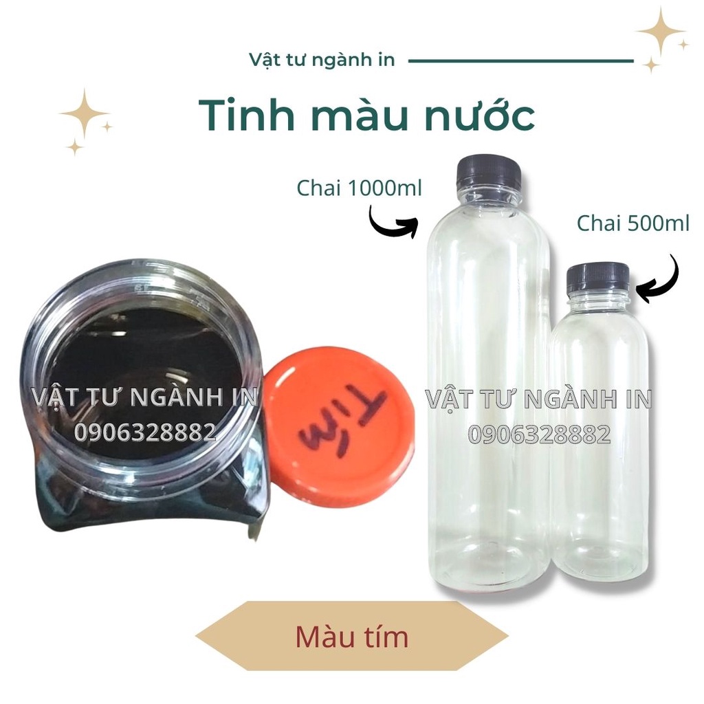 Chai 500ml Màu nước để tô tượng, pha sơn nước, vẽ màu, hội họa, in lụa trên vải, màu nguyên chất đậm đặc, không pha nước