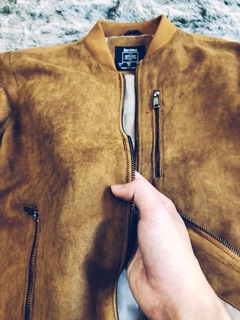 Áo khoác da lộn Bershka