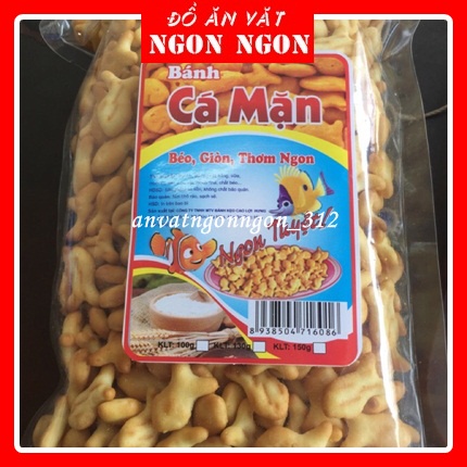 Bánh Cá Mặn(Gói 150g) Bánh Kẹo Đồ Ăn Vặt Ngon Giòn Thơm Ngậy Hấp Dẫn