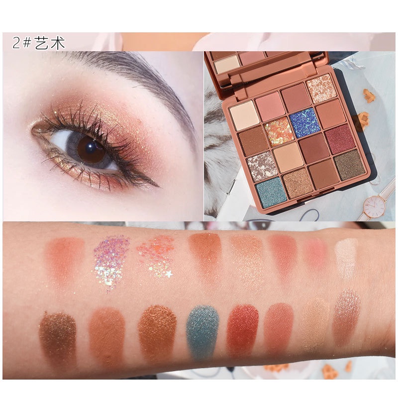 Bảng Phấn Mắt 16 Màu Sắc Tông Lì / Hiệu Ứng Ngọc Trai TTB335