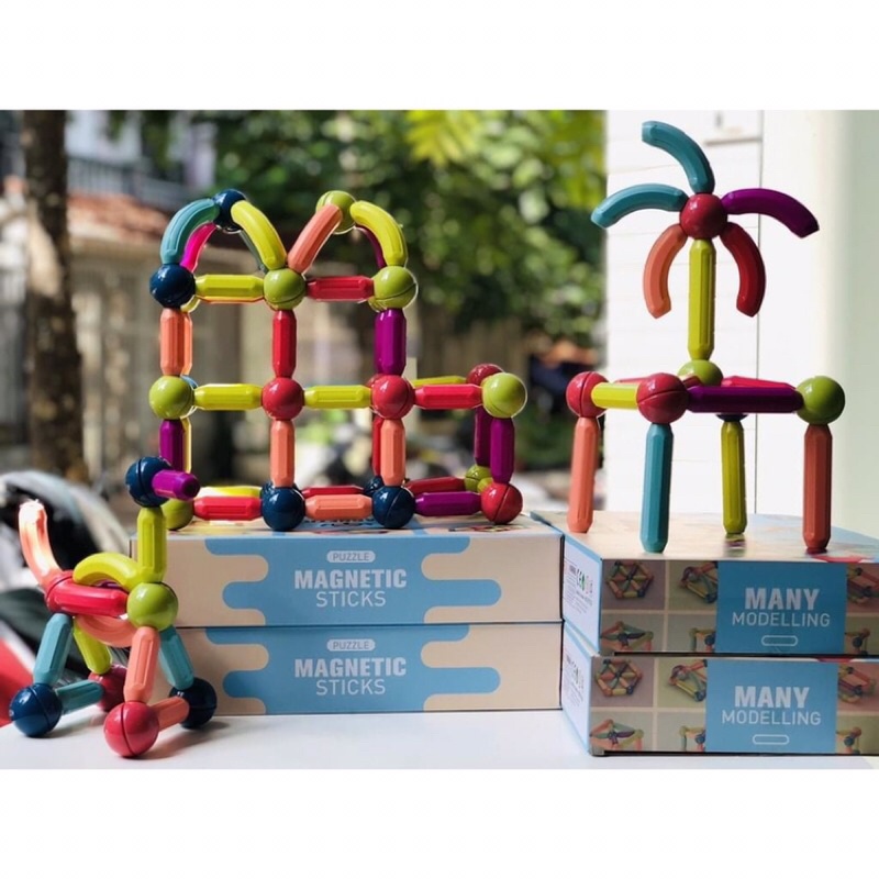 Bộ đồ chơi nam châm xếp hình thông minh MAGNETIC Stick cao cấp, Lego thông minh, Phát triển trí tuệ
