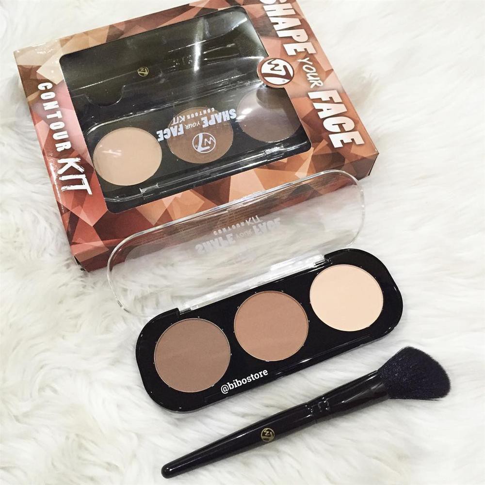 Bộ Phấn Tạo Khối 3 Ô kèm Cọ W7 Shape Your Face Contour Kit (Anh Quốc)