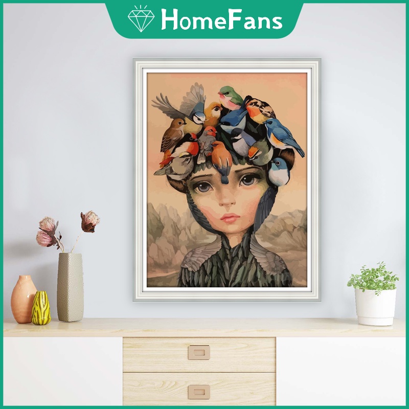 Bộ tranh đính đá 5D họa tiết hoạt hình phong cách Mosaic độc đáo kích thước 30X40cm