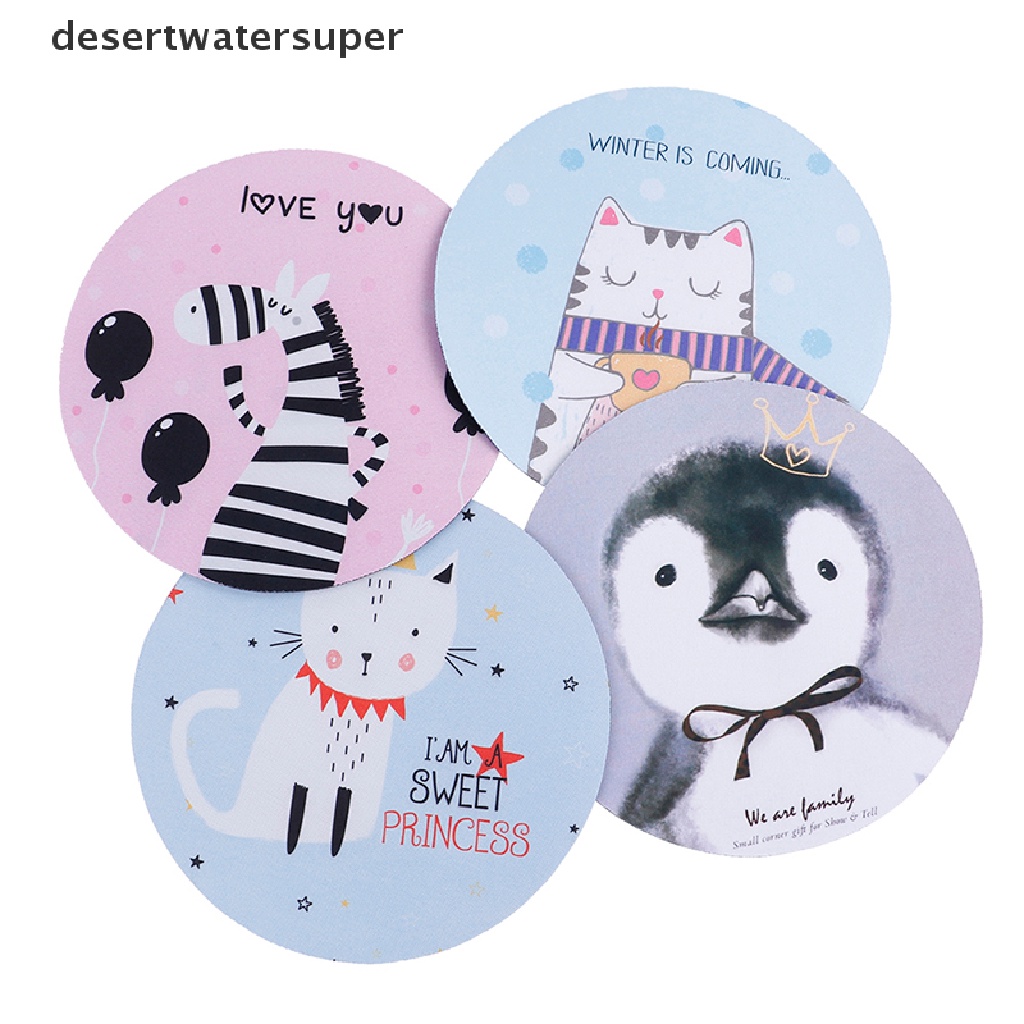 1 Miếng Lót Chuột Cao Su Chống Trượt Hình Tròn Dễ Thương