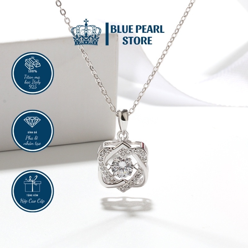 Dây chuyền nữ BLUE PEARL DC0012 titan cao cấp mạ vàng 18k, bạc Italy 925 không gỉ hai trái tim ngược