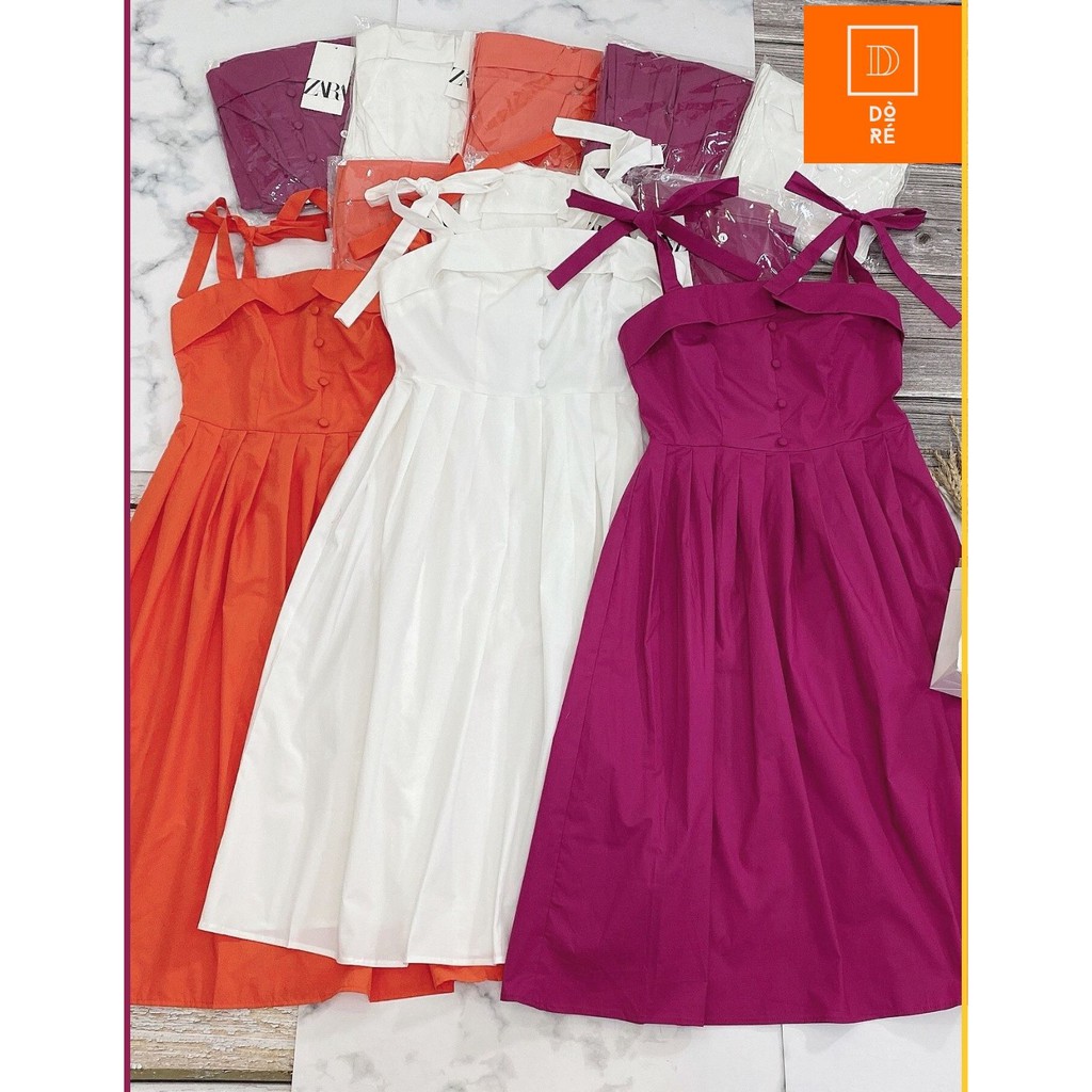 Đầm, váy Midi Dress ZR cúc bọc - 3 màu sắc nét nổi bật, đẹp như 1 giấc mer - Chất liệu thô lụa Hàn mịn mát (DR28)