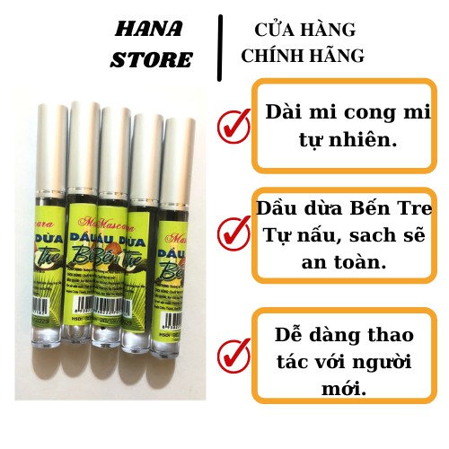 Chuốt Mi Dầu Dừa Macara Dầu Dừa Tự Nấu Mỹ Phẩm Hana Loại 10ml Dầu Dừa Bến Tre