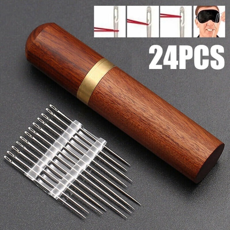 Stiup 12 Chiếc Kim Tự Luồn Bằng Thép Không Gỉ Bộ Kim Khâu Mở