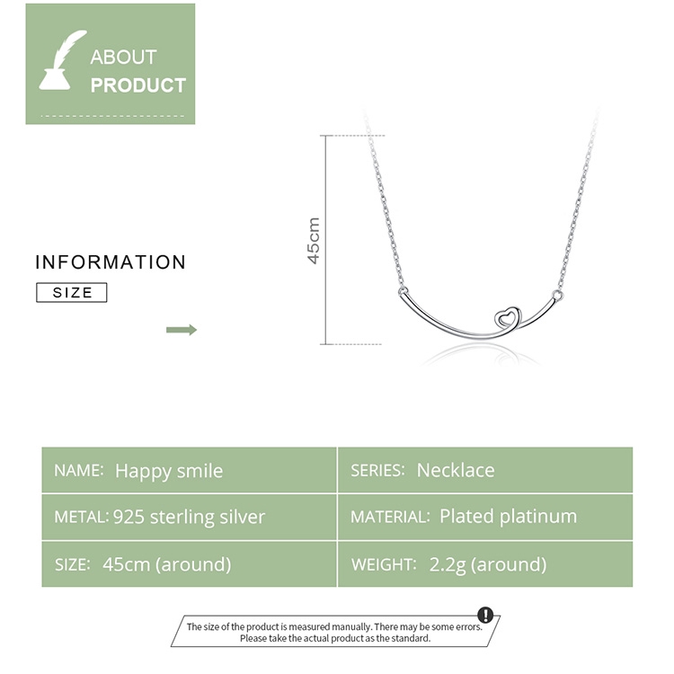 BAMOER Vòng cổ Bạc 925 Mặt Hình Trái Tim Thời Trang Cho Nữ Sn381