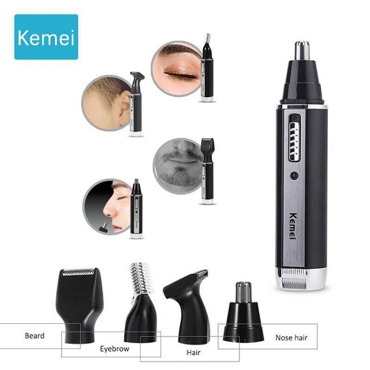 💕Mua 1 Được 4 💕Tông Đơ Cắt Tóc Kiêm Cạo Râu Đa Năng Kemei Km-6630 4 In 1