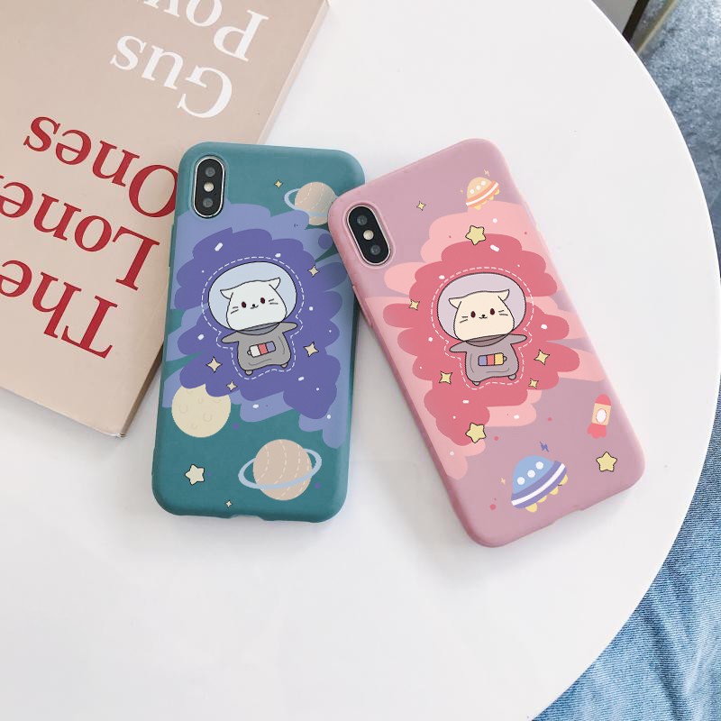 Ốp lưng iphone Mèo Không Gian TPU trơn dẻo mềm 5/5s/6/6plus/6s/6splus/7/7plus/8/8plus/x/xr/xs/11/12/pro/max/plus/promax | BigBuy360 - bigbuy360.vn
