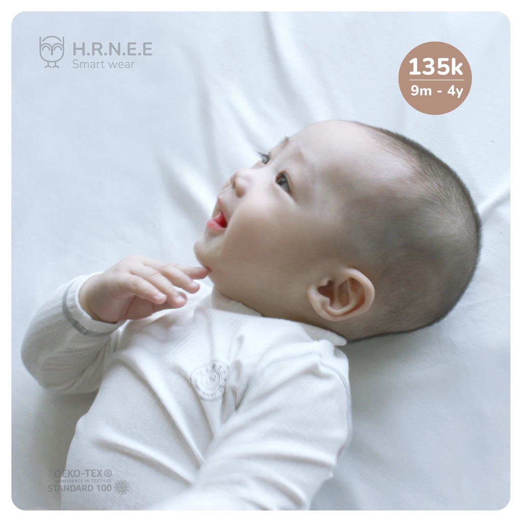[HRNEE] Áo giữ nhiệt cổ 2 phân Organic cho bé yêu dưới 17kg