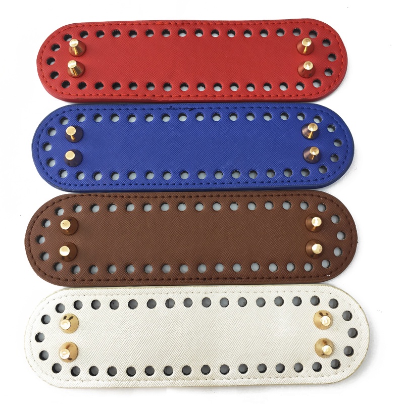 Đáy Túi Xách Da PU Màu Trơn Đính Đinh Tán Hình Oval 18 * 5Cm