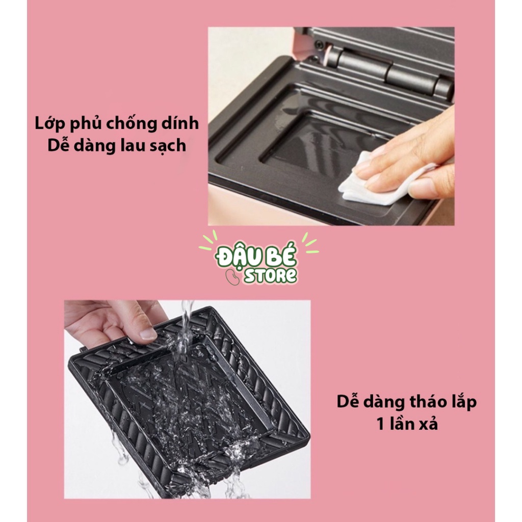 Máy Nướng Bánh Mì Sandwich / Waffle - Máy Kẹp Nướng Bánh Mỳ Bear Đa Năng Chính Hãng [ Bảo Hành ] - Daube - Mnb003