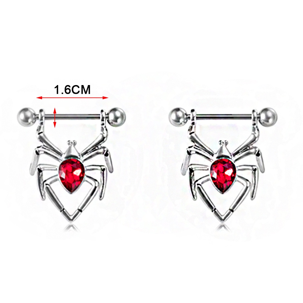 Set 2 Khuyên Nhũ Hoa Bằng Thép Không Gỉ Cá Tính