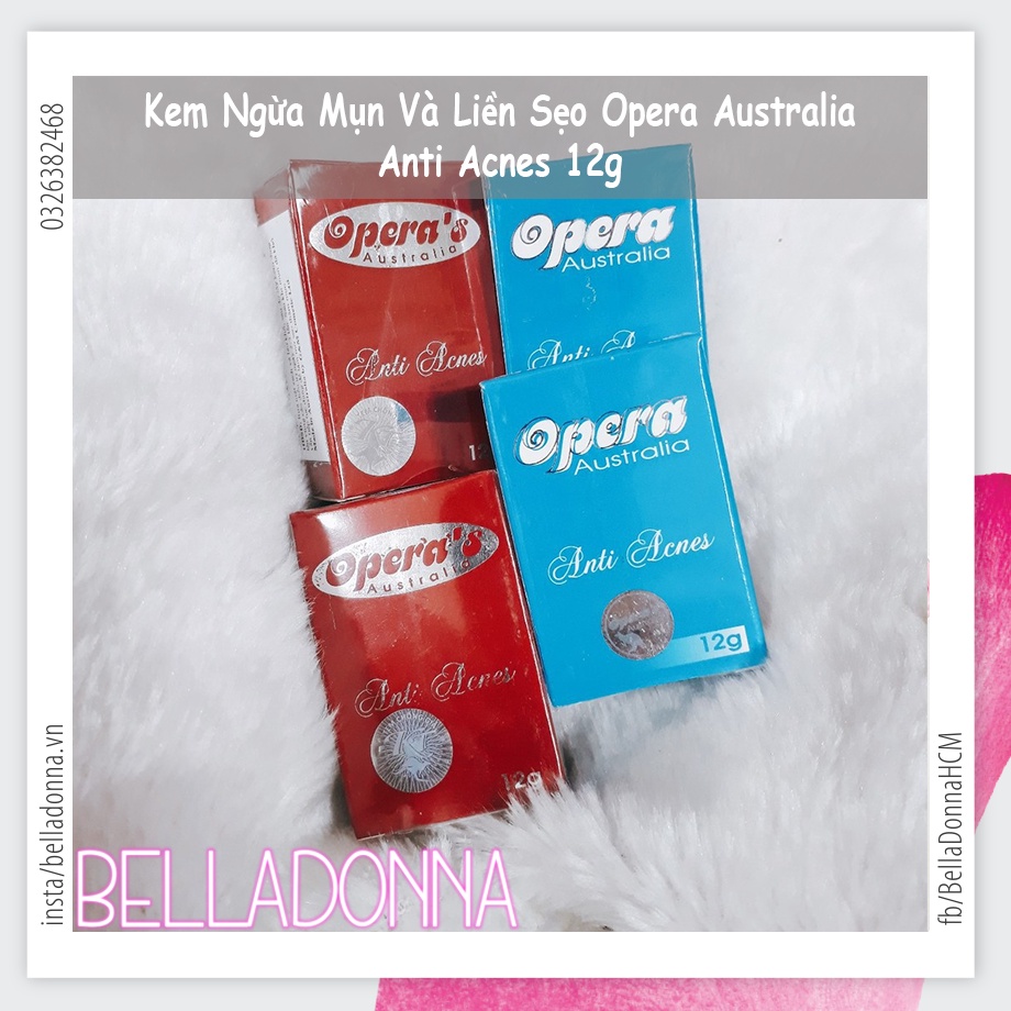 Kem Ngừa Mụn Và Liền Sẹo Opera Australia Anti Acnes 12g (Hộp đỏ: mụn đầu đen, mụn cám,…)