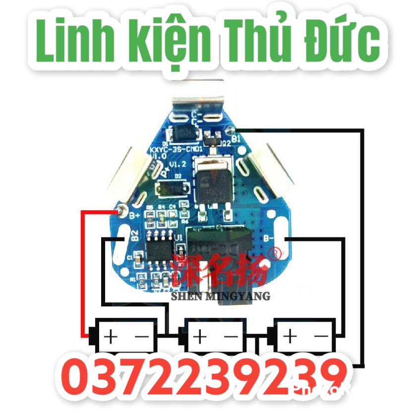 Lktd BN. Mạch Makita 3S 12V, mạch tam giác, jack sạc adaptor