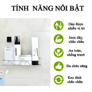 Kệ nhà tắm inox chống gỉ ( LOẠI CÓ MÓC TREO)