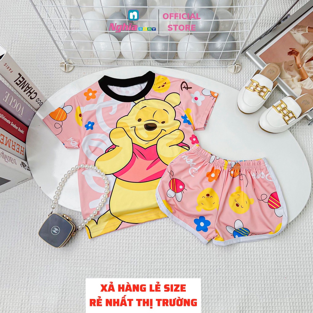 Đồ bộ bé gái quần đùi áo ngắn tay NGHĨA BABY dành cho bé từ 10kg-40kg