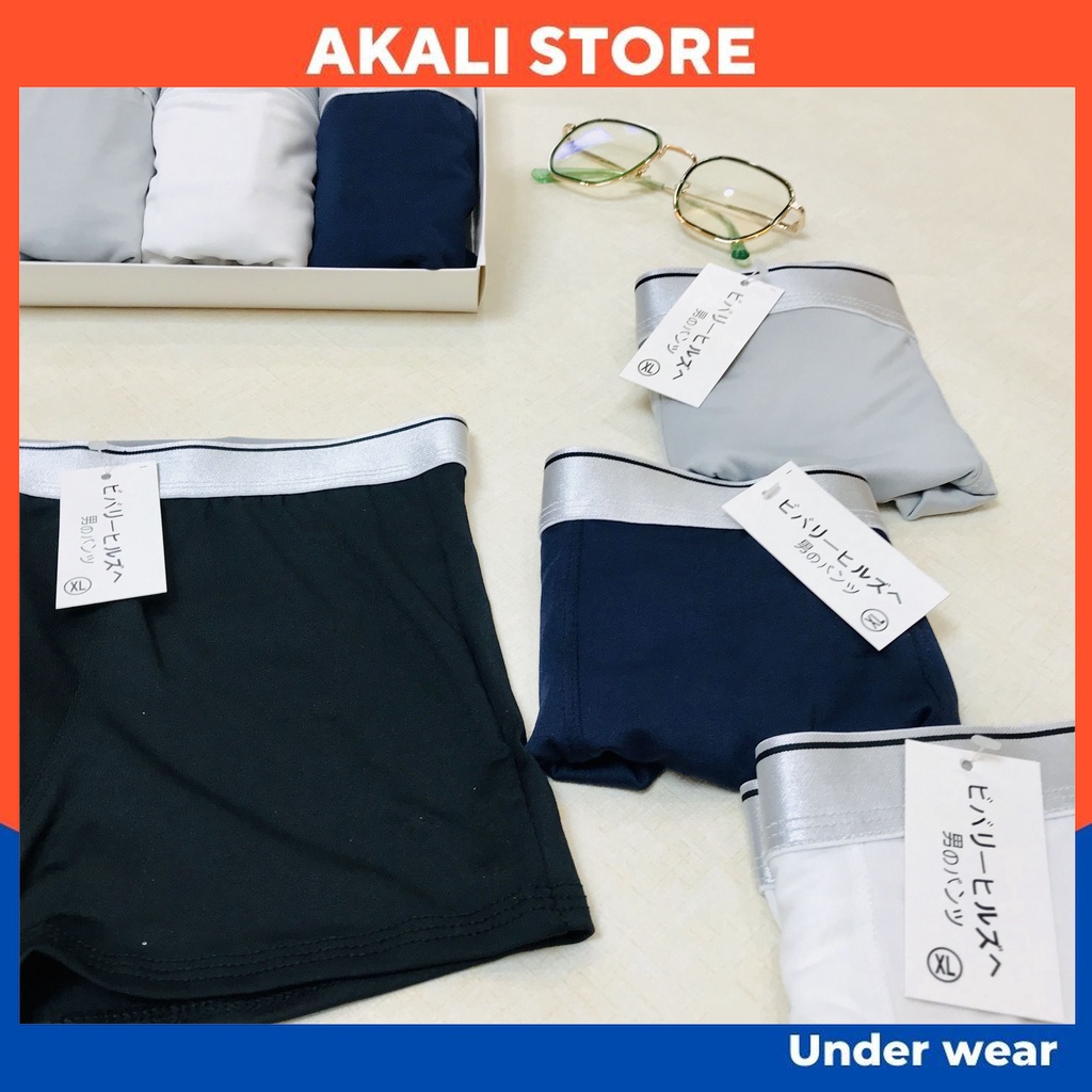Quần lót nam BOXER thun lạnh, Quần sịp nam đùi thun lạnh tự nhiên 100% thoáng khí, co giãn cao cấp - AKALI