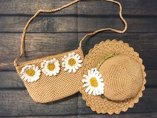 Túi cói hoa cúc handmade ( order 7-10 ngày )