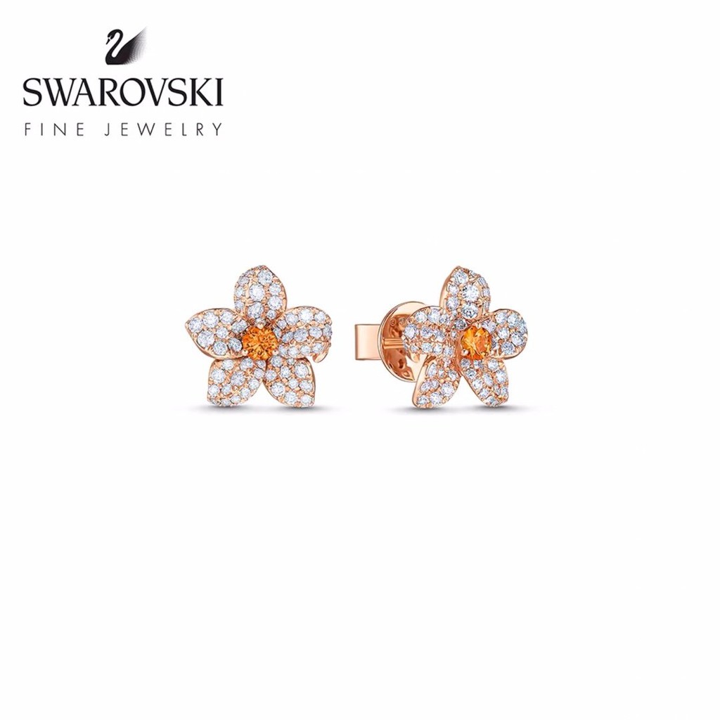 Khuyên Tai Mạ Vàng Hồng 18k Đính Đá Sapphire Sang Trọng