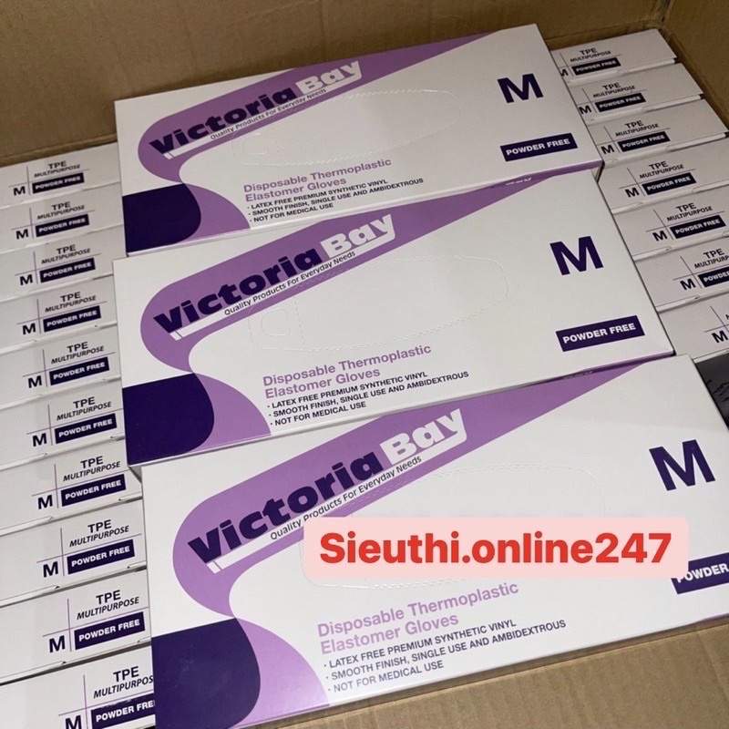 Hộp 100 Găng Tay Cao Su Làm Nhà Bếp Victoria Siêu Dai