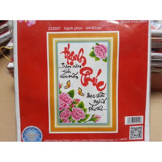 Tranh thêu chữ thập hạnh phúc 222697