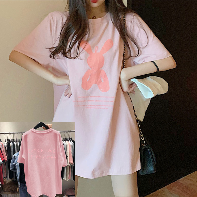 Áo Thun Nữ Dáng Dài Form Rộng Phong Cách Hàn Quốc