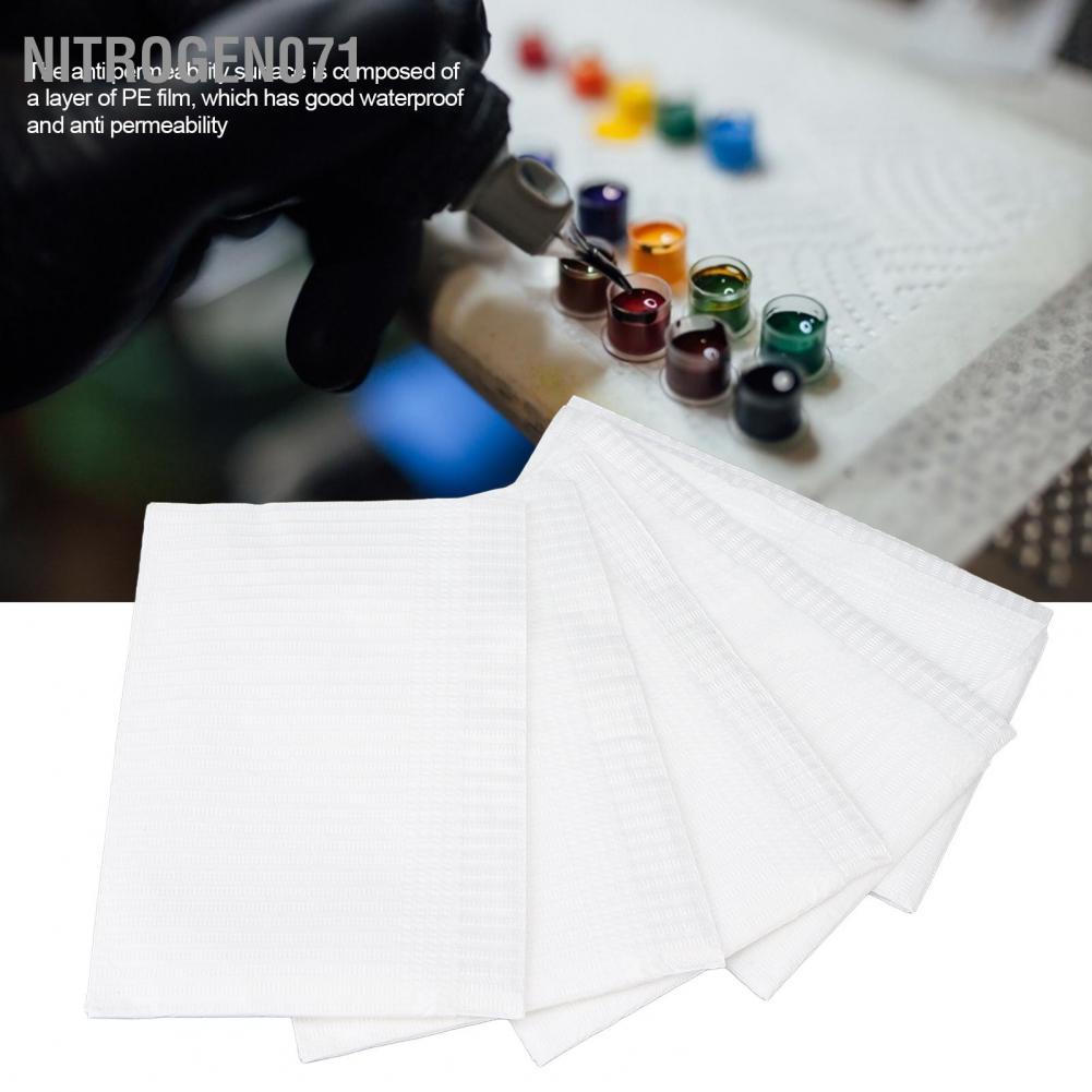 Nitrogen071 125 chiếc / gói Khăn lau làm sạch hình xăm dùng một lần không thấm nước Sơn móng tay trải bàn Xuyên Yếm Tấm