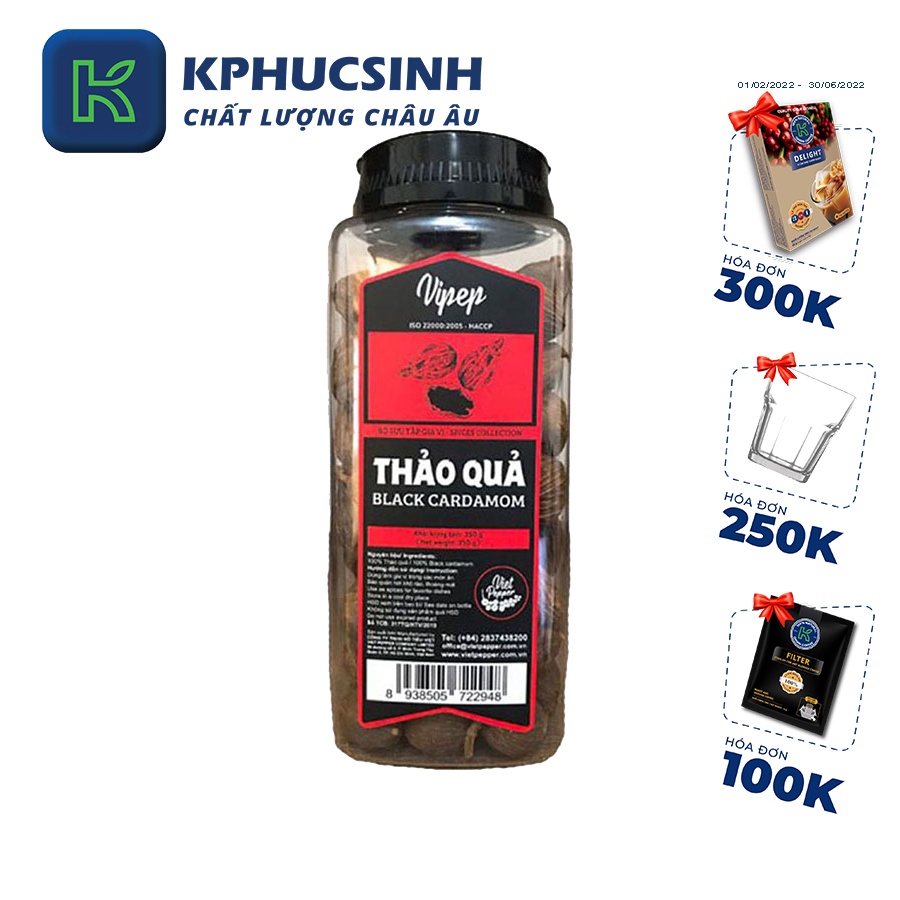 Hủ 350g bột thảo quả nguyên chất Vipep tẩm ướp gia vị KPHUCSINH - Hàng Chính Hãng