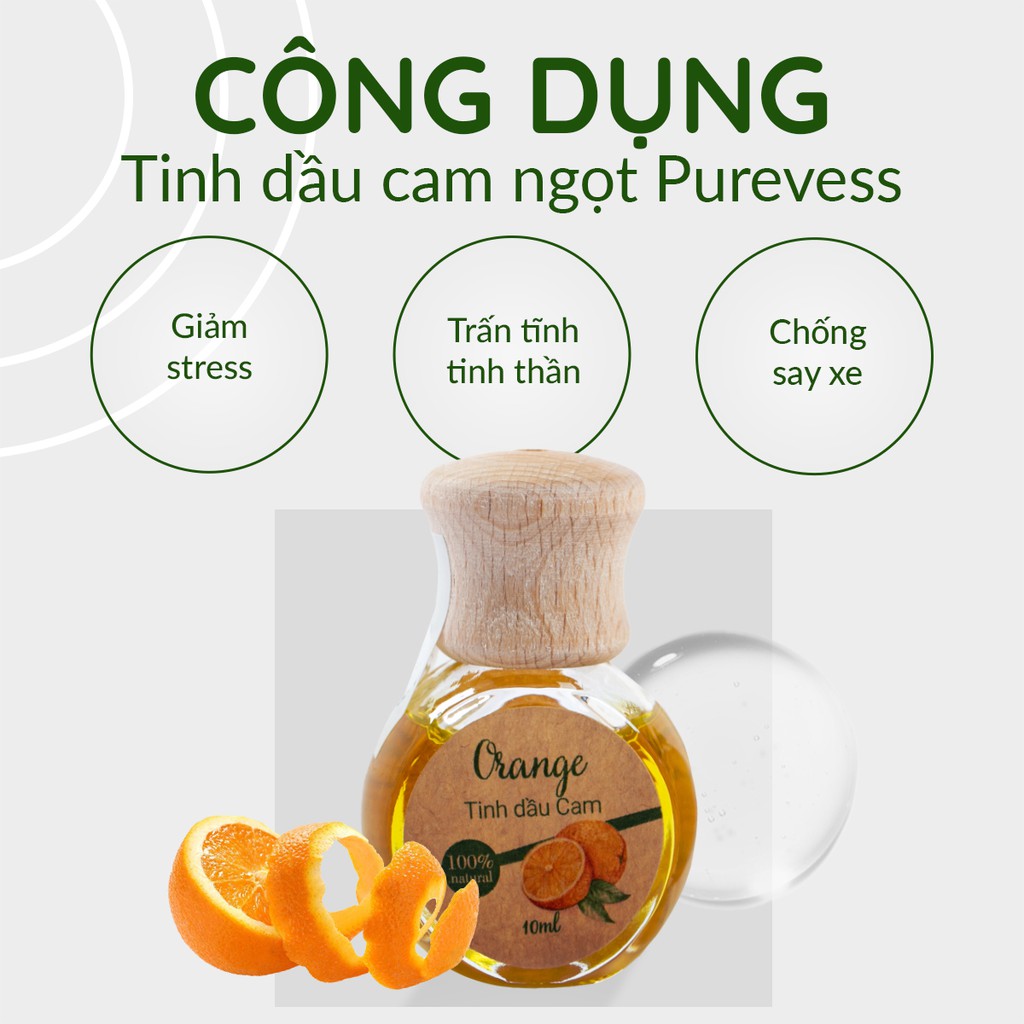 Tinh dầu khuếch tán Cam Ngọt PUREVESS giúp tỉnh táo, thư giãn