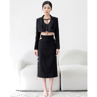 [ COLIN SET ] Set Vest Croptop Chân Váy Cut Out Eo✨