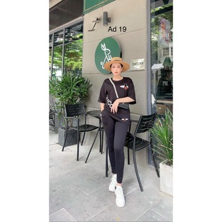 Bộ quần dài nữ cotton, đồ bộ cotton mặc nhà